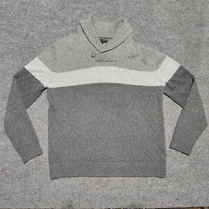 Banana Republic Large Striped Sweater Oversized Collar